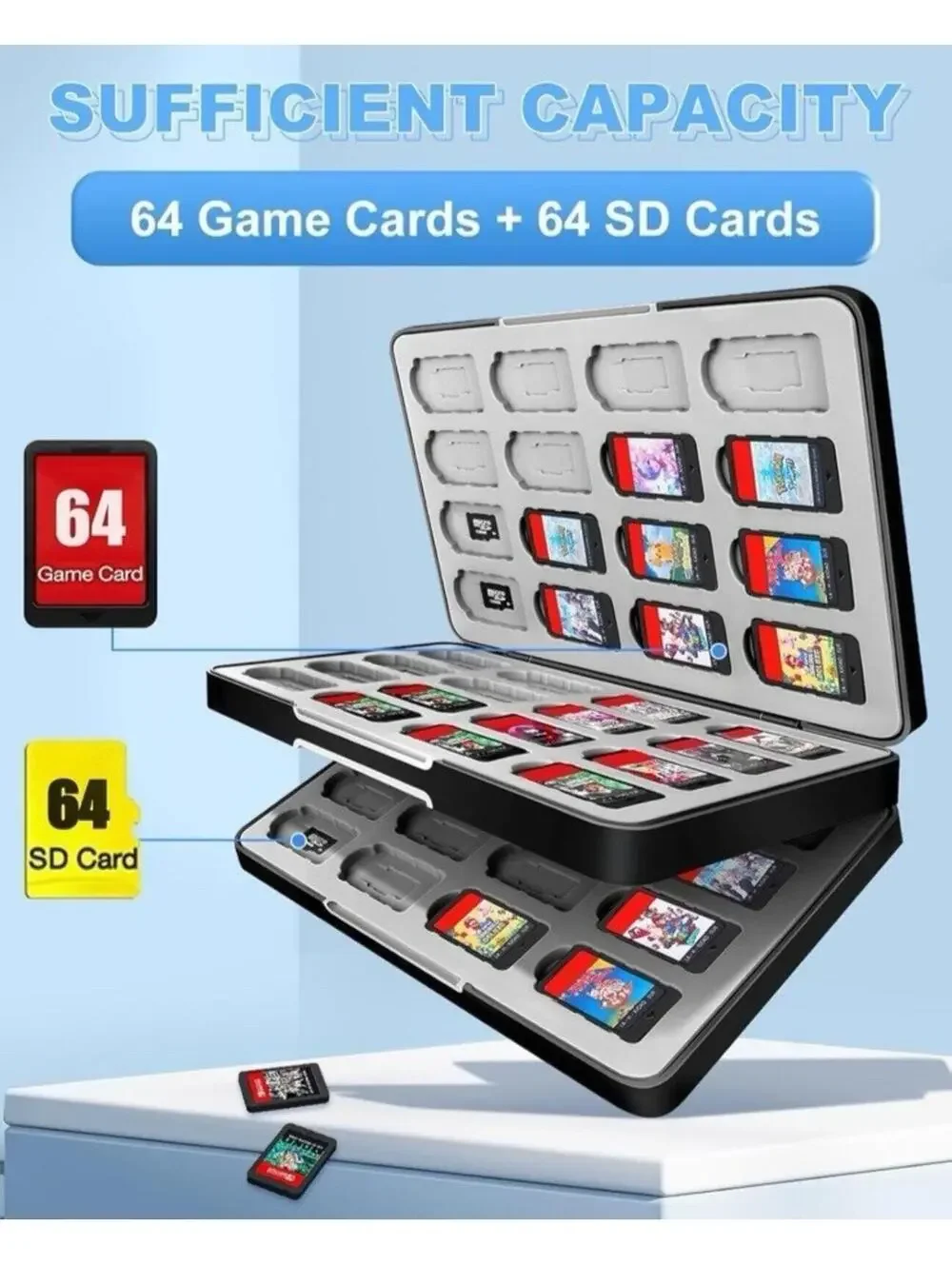 Nintendo Switch Game Card Case 64 Game 64 SD Holder Box for OLED Lite Games New